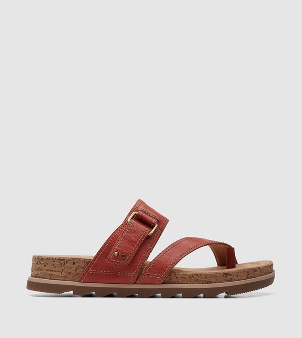 Clarks  - Red Flat Sandals
