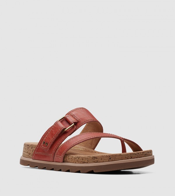 Clarks  - Red Flat Sandals