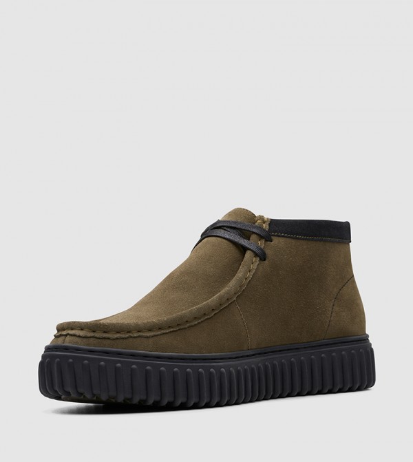 Clarks  Boots - Olive Casual Boots