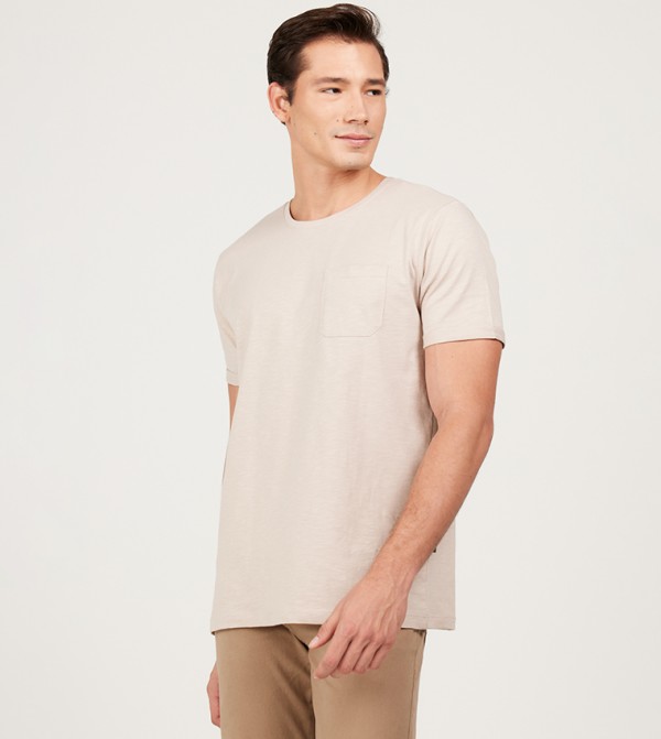 ALTINYILDIZ CLASSICS - Outlet  - Beige Round Neck T-Shirts