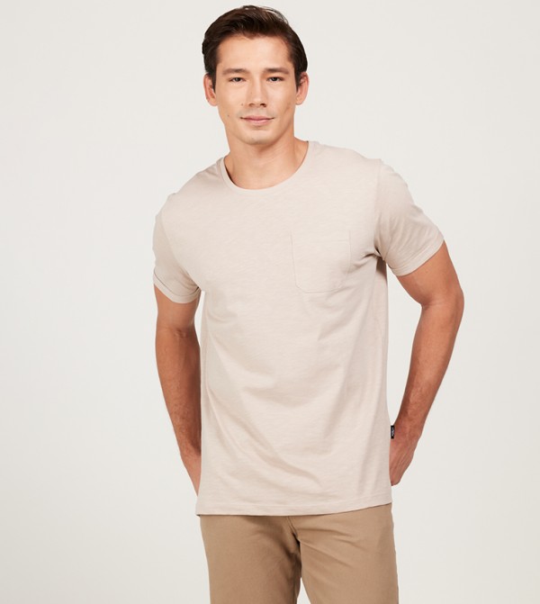 ALTINYILDIZ CLASSICS - Outlet  - Beige Round Neck T-Shirts