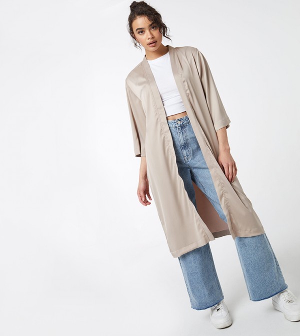 Ardene  kimono-denim-slipons - Beige Night Robes & Kimono