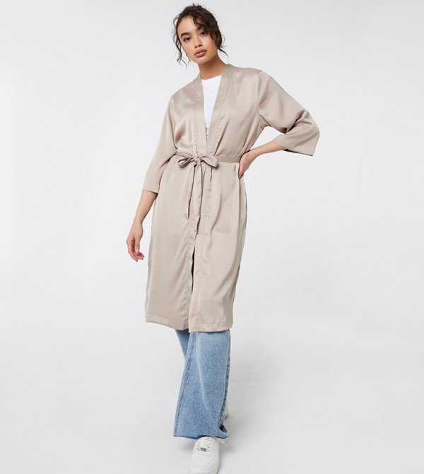Ardene  kimono-denim-slipons - Beige Night Robes & Kimono