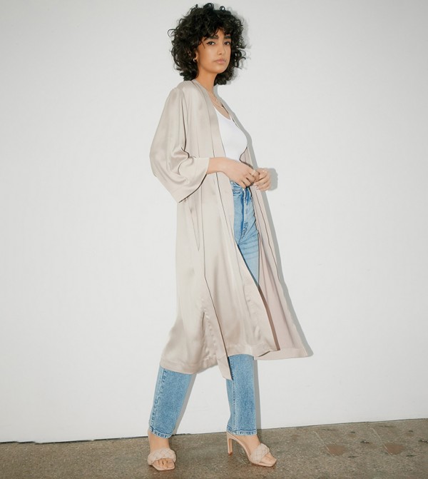 Ardene  kimono-denim-slipons - Beige Night Robes & Kimono