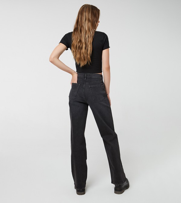 Ardene Straight Jeans - Black Straight Jeans