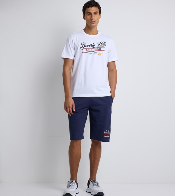Beverly Hills Polo Club  T-Shirts - White Round Neck T-Shirts