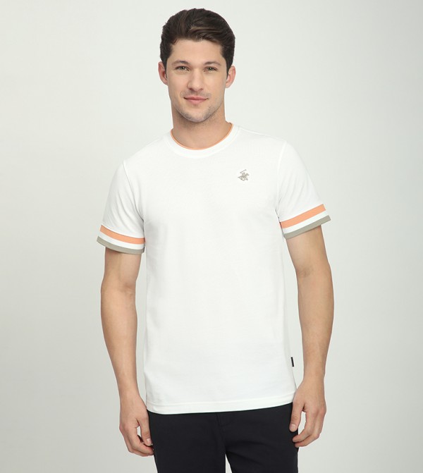 Beverly Hills Polo Club  T-Shirts - White Round Neck T-Shirts