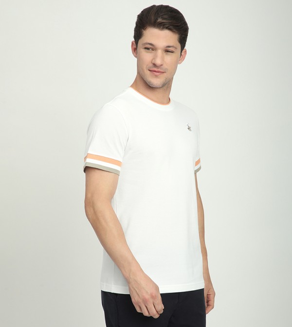 Beverly Hills Polo Club  T-Shirts - White Round Neck T-Shirts
