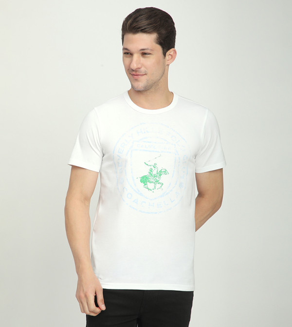 بيفرلي هيلز بولو كلوب  - أبيض Round Neck T-Shirts