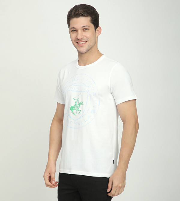 بيفرلي هيلز بولو كلوب  - أبيض Round Neck T-Shirts