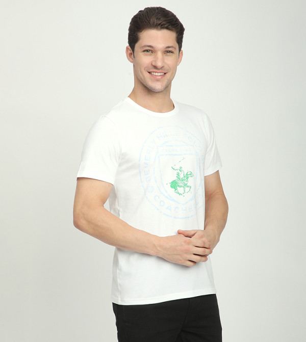 بيفرلي هيلز بولو كلوب  - أبيض Round Neck T-Shirts