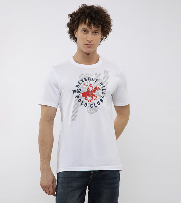 Beverly Hills Polo Club  Clothing - White Round Neck T-Shirts