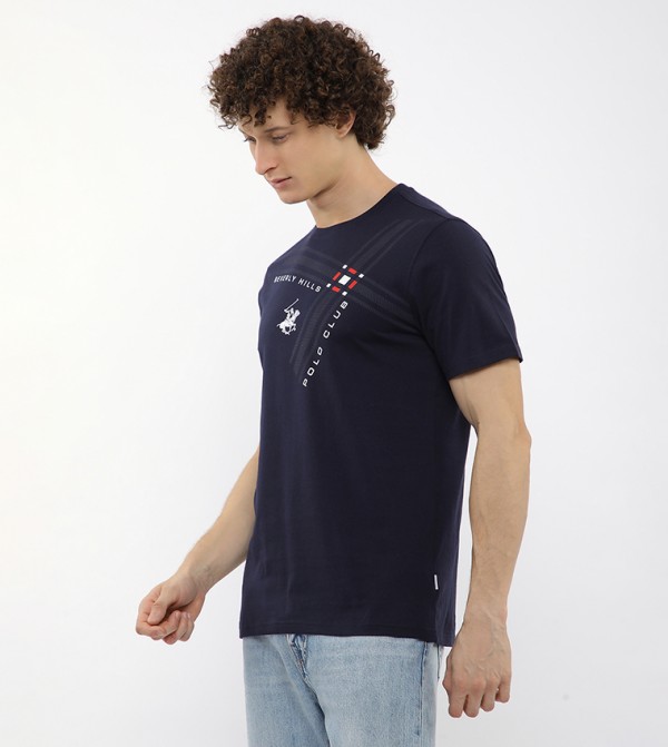 Beverly Hills Polo Club T-Shirts - Navy Round Neck T-Shirts