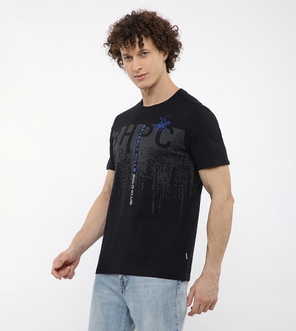 Beverly Hills Polo Club T-Shirts - Black Round Neck T-Shirts