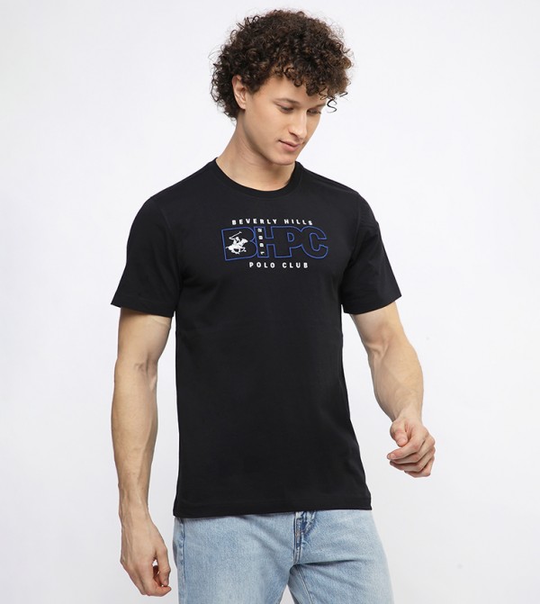 بيفرلي هيلز بولو كلوب  ملابس - أسود Round Neck T-Shirts