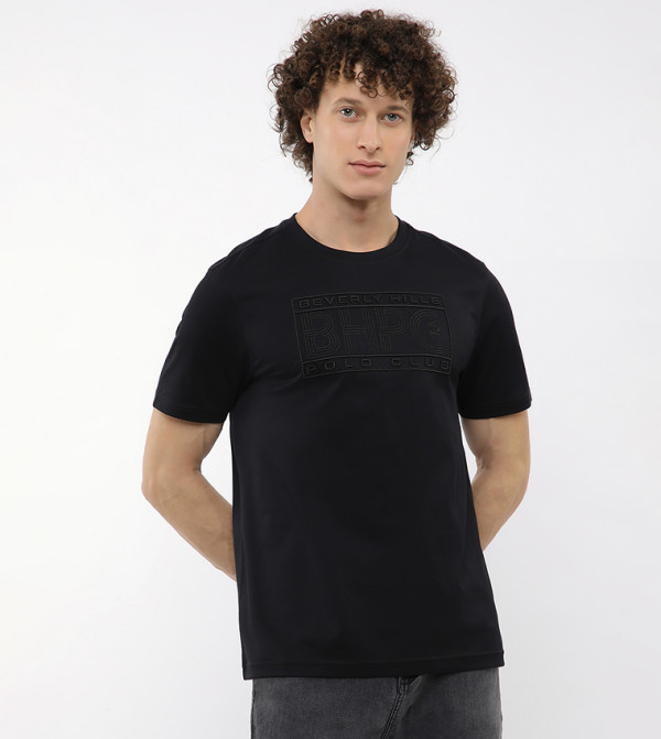 Beverly Hills Polo Club  - Black Round Neck T-Shirts