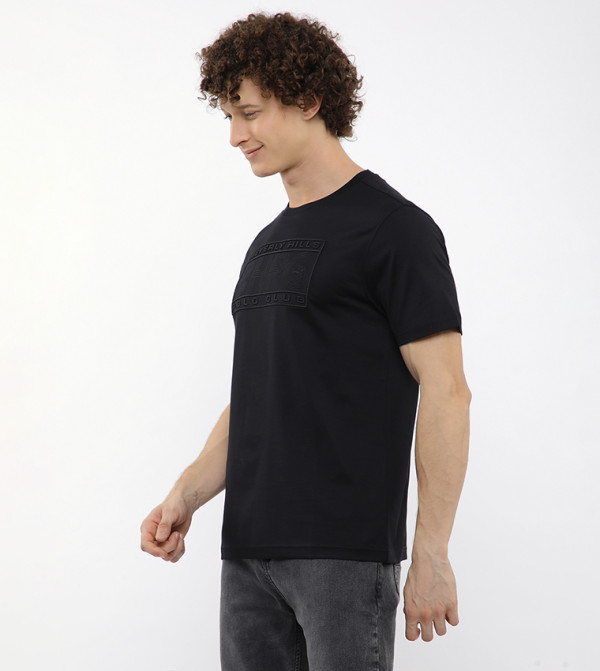 Beverly Hills Polo Club  - Black Round Neck T-Shirts