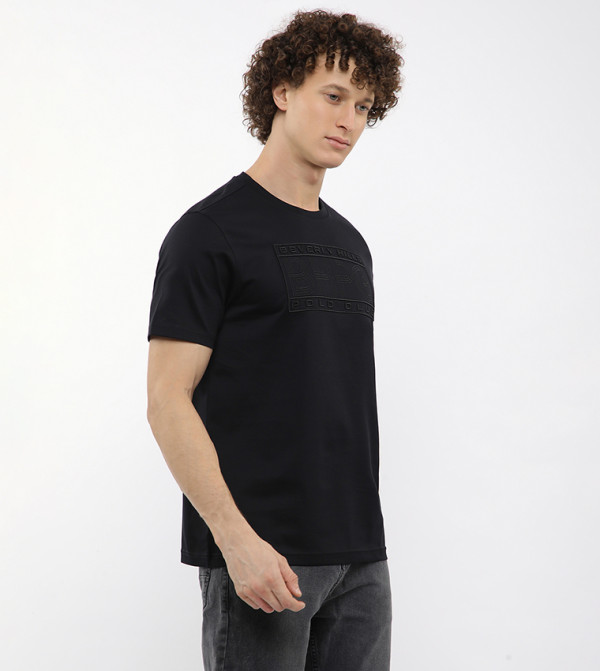 Beverly Hills Polo Club  - Black Round Neck T-Shirts