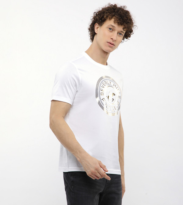 Beverly Hills Polo Club Clothing - White Round Neck T-Shirts