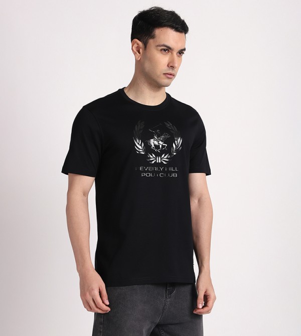 Beverly Hills Polo Club  Clothing - Black Round Neck T-Shirts