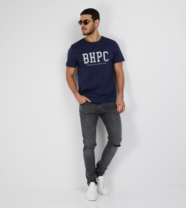 Beverly Hills Polo Club  Casual T-Shirts - Navy Casual T-Shirts