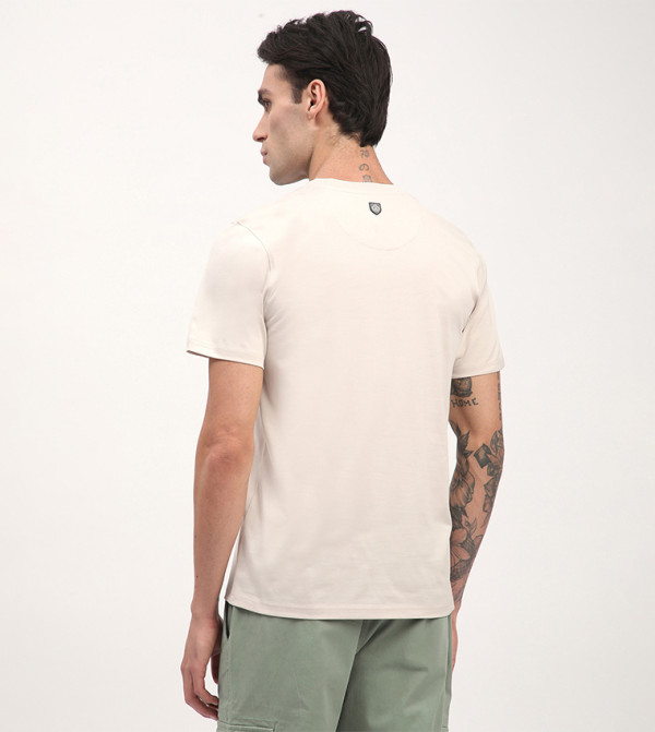 Beverly Hills Polo Club  Round Neck T-Shirts - Beige Round Neck T-Shirts