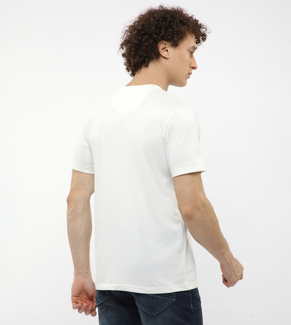 Beverly Hills Polo Club  Clothing - Off White Round Neck T-Shirts