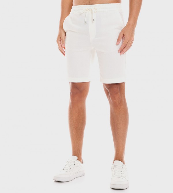 R&B  Shorts - White Casual Shorts