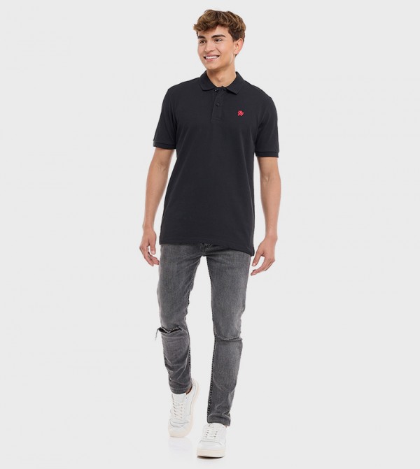 R&B  - Black Polo T-shirts