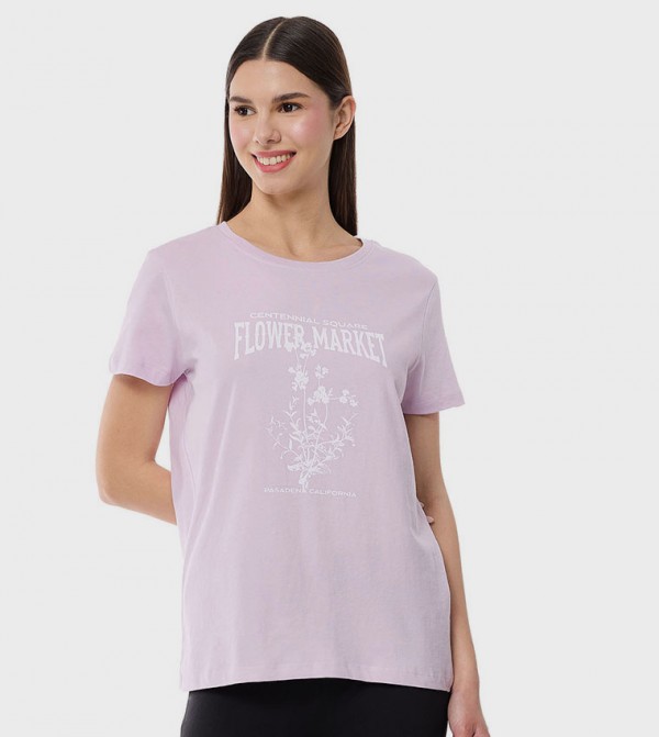 أر آند بي  تيشيرتات كاجوال - بنفسجي  Short Sleeve T-Shirts