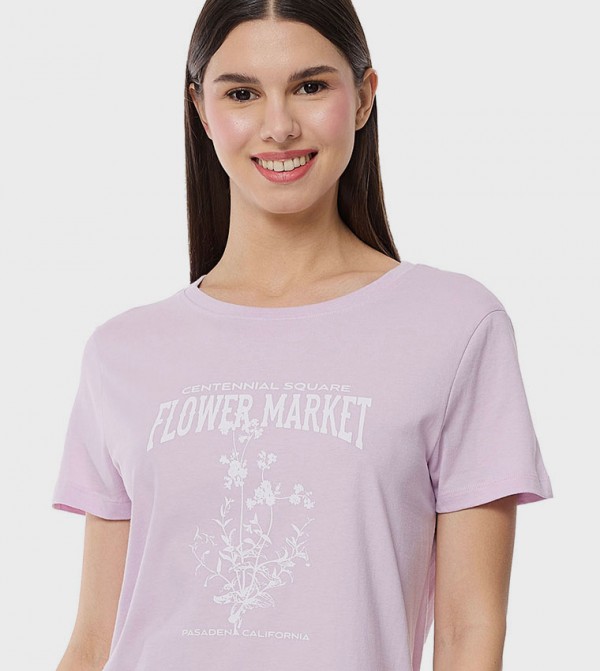 أر آند بي  تيشيرتات كاجوال - بنفسجي  Short Sleeve T-Shirts