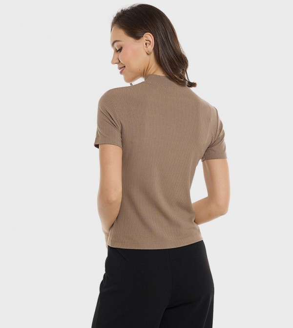 R&B  - Dark Brown Casual Tops