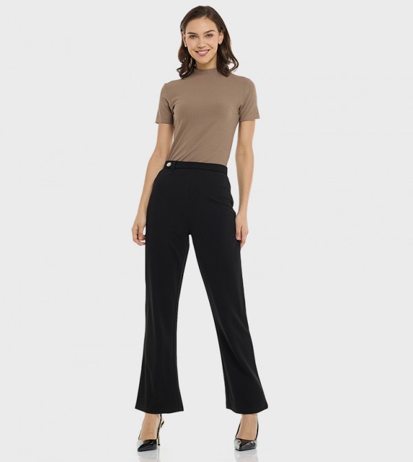 R&B  - Dark Brown Casual Tops