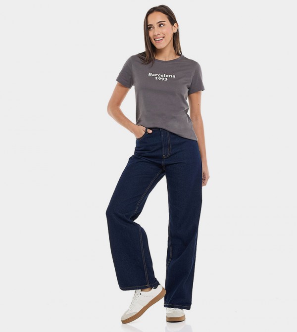 R&B  T-Shirts - Dark Grey Short Sleeve T-Shirts