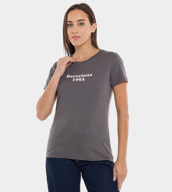 R&B  T-Shirts - Dark Grey Short Sleeve T-Shirts