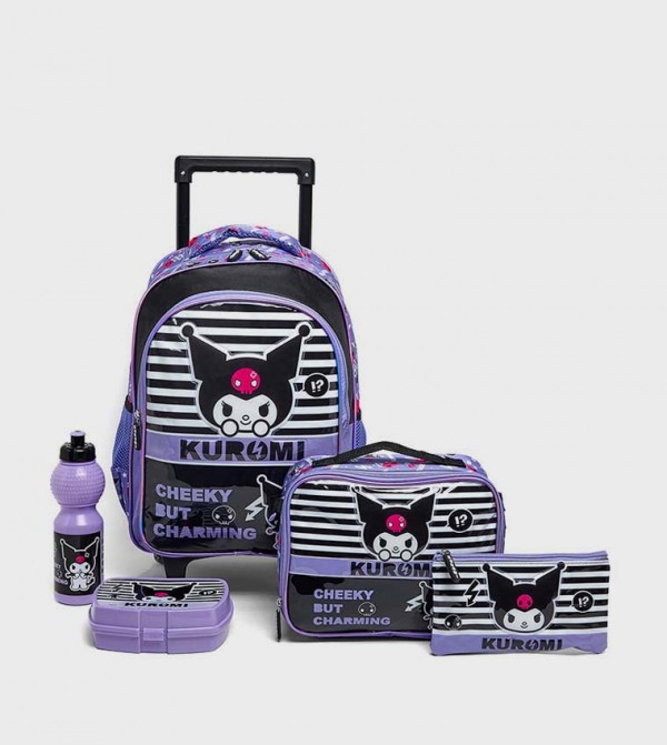 R&B  Bags - Purple Trolley Backpack Set