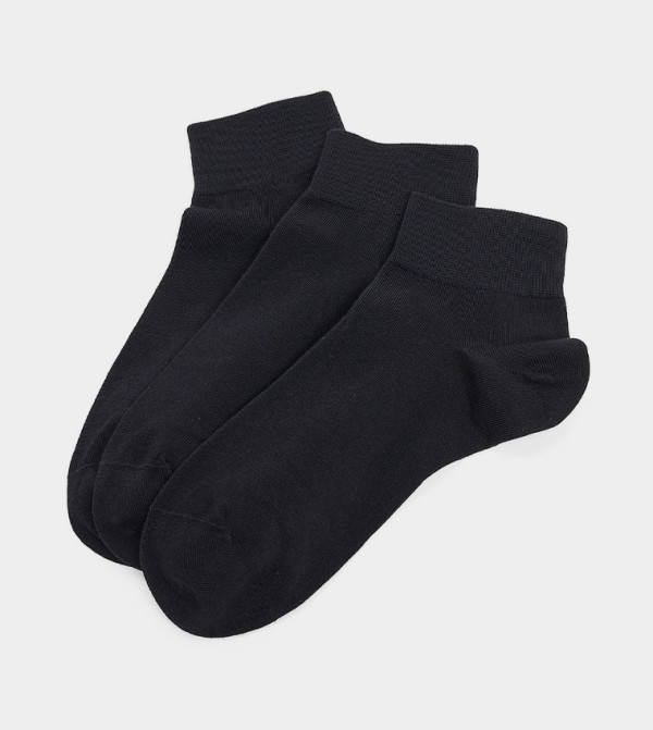 أر آند بي  - أسود Ankle Length Socks