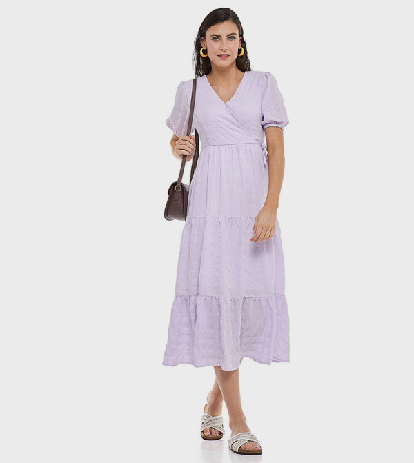 R&B  Dresses - Purple Midi Dresses