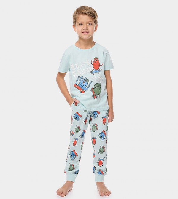 R&B  Clothing - Blue Top & Pyjama Sets