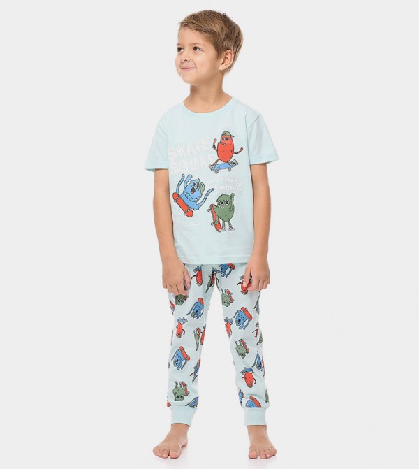 R&B  Clothing - Blue Top & Pyjama Sets