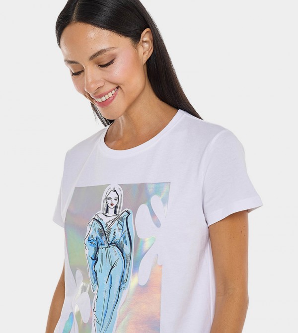 أر آند بي تيشيرتات - أبيض تيشيرتات كاجوال