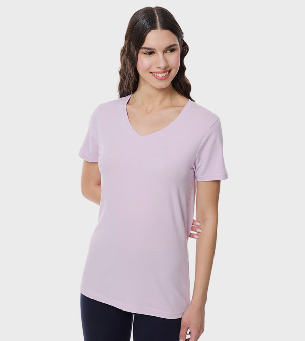 أر آند بي HourglassBodyType - بنفسجي Short Sleeve T-Shirts