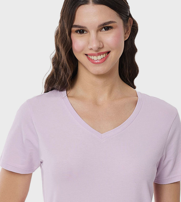 أر آند بي HourglassBodyType - بنفسجي Short Sleeve T-Shirts