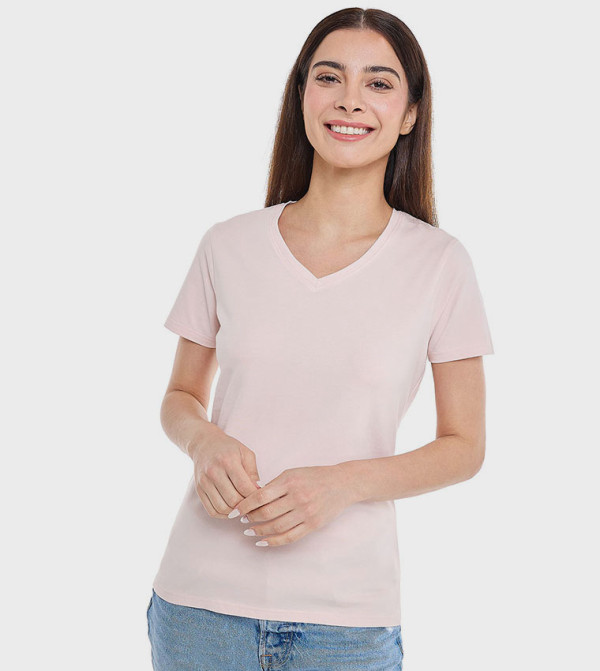 أر آند بي HourglassBodyType - وردي Short Sleeve T-Shirts