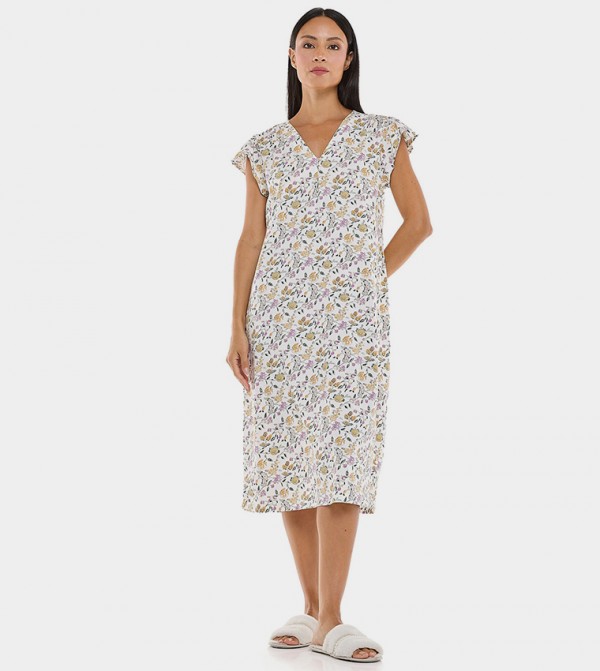 أر آند بي  ملابس نوم - أبيض Night Dress & Gowns