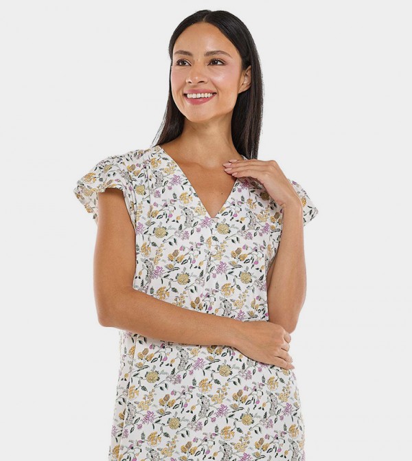 أر آند بي  ملابس نوم - أبيض Night Dress & Gowns