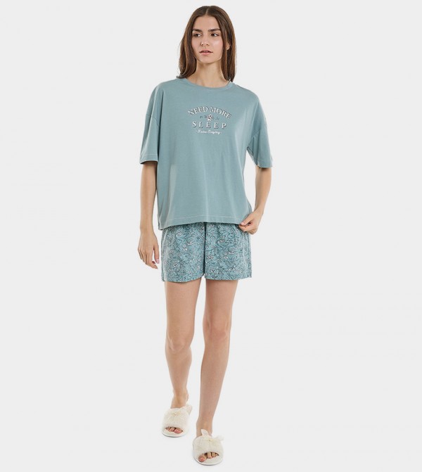 R&B  Sleepwears & Loungewears - Blue Pyjama Set