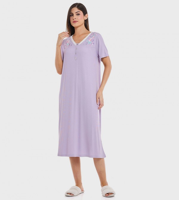 R&B  Sleepwears & Loungewears - Lilac Night Dress & Gowns