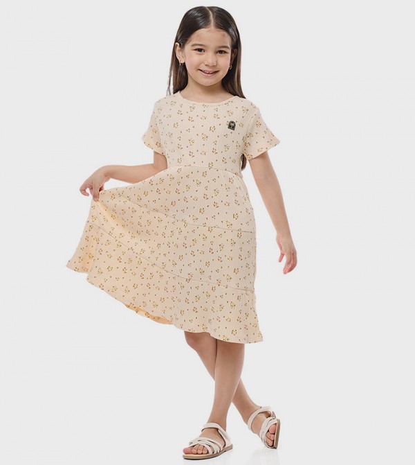 R&B Clothing - Beige Casual Dress