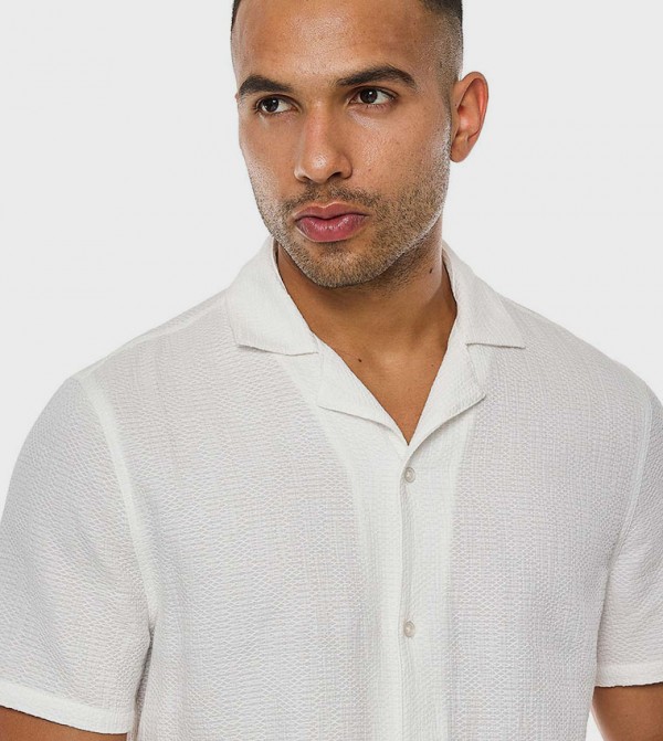 R&B  Shirts - White Short Sleeves